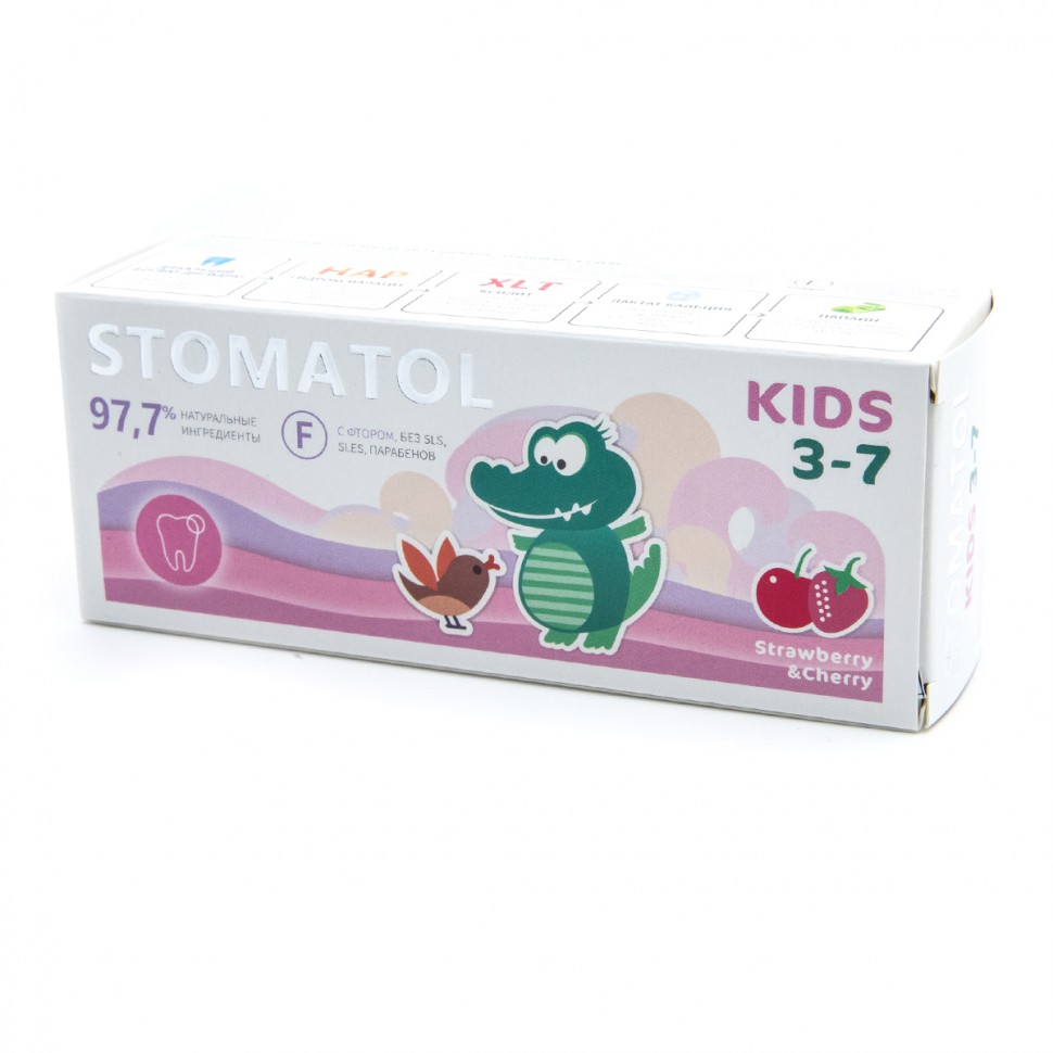 STOMATOL Зубная паста детская 3-7 лет Strawberry & cherry 50гр