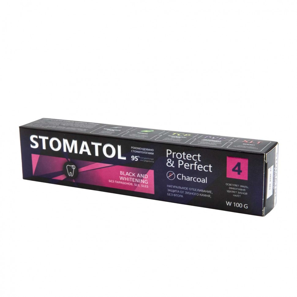 STOMATOL Зубная паста 4 Charcoal 100гр