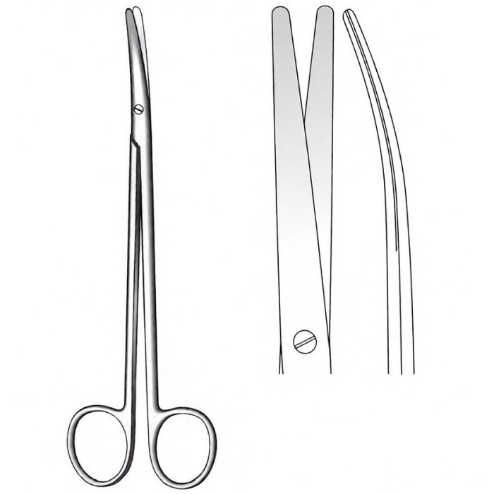 Ножницы Metzenbaum тупоконечные изогнутые 180 мм, Surgicon