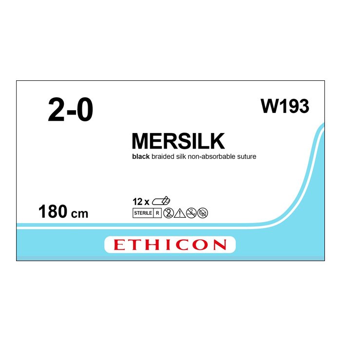 Шовный материал ШЕЛК 2/0. 180 см. черный лигатура Ethicon