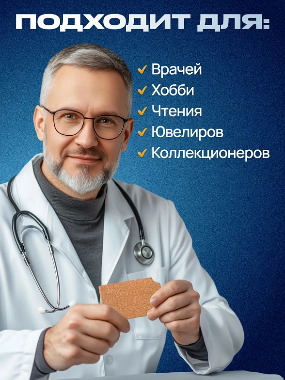 Лупа складная асферическая Eschenbach VisoPocket 2,5x, 74x48 мм, коричневый чехол (прямоугольный)