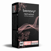 ! Перчатки виниловые BENOVY Vinyl, прозрачные, общего назначения, одноразовые, размер M, 50 пар в упаковке