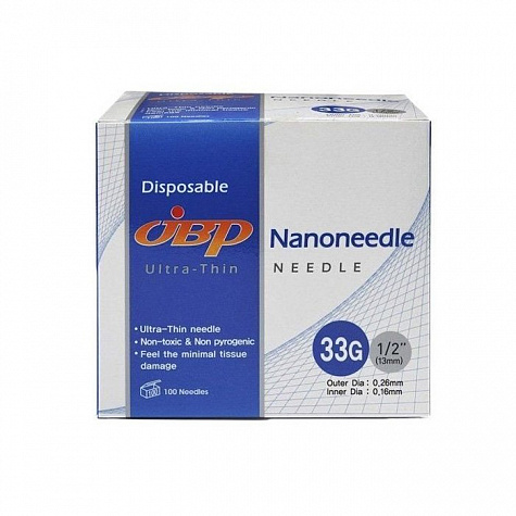 JBP33 Иглы иньекционная Nanoneedle 33G 0,26 х 13 мм №1