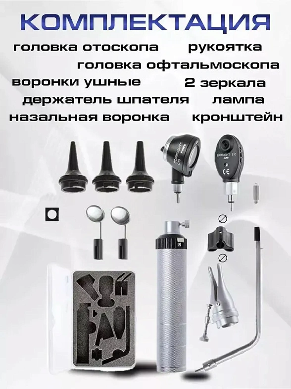 Диагностический набор Бейсик С10/Е10 KaWe - офтальмоскоп 1 апертура и отоскоп с принадлежностями