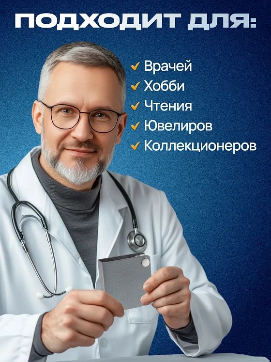 Складная лупа для чтения Economy, 45 мм, 3.5х, серая