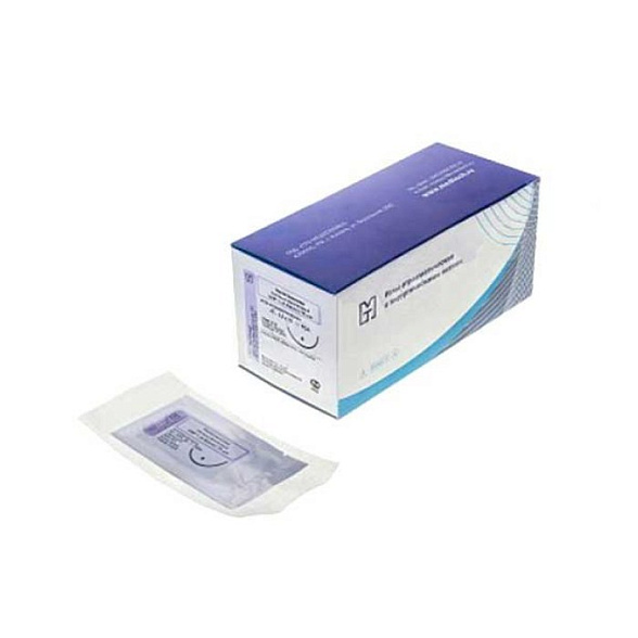 ПОЛИГЛИКОЛИД плетеный фиолетовый стерильный USP 2/0 (MР3), 75 см ПТО Медтехника, 20 шт/уп
