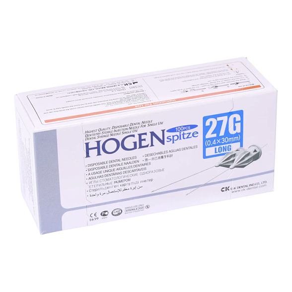 Иглы карпульные 27Gx30mm (0,4 x 30) уп. №100 Hogen Spitze C-K Dental Ind. Co., LTD
