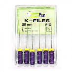 K-Files, 25мм, №10, дрильборы ручные, сталь, 6 шт. Eurofile