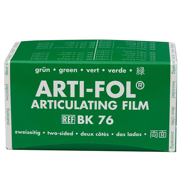 BK 76 фольга артикуляционная Bausch Arti-Fol 75ммх20м двусторонняя, зеленая 8 мкм