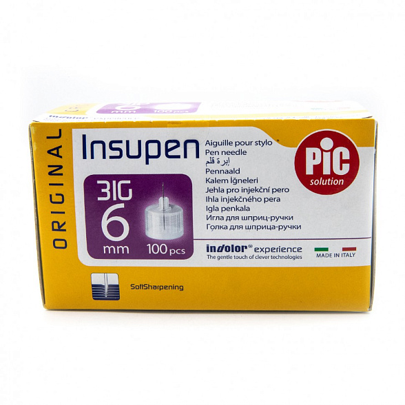Иглы для шприц-ручек "Инсупен" INSUPEN 6 мм (31G) № 100