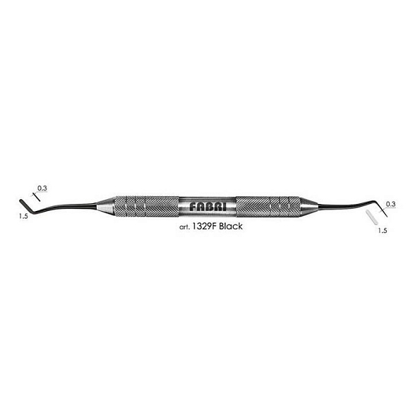 1329F Black Малая двухсторонняя, гладилка FABRI серии BLACK