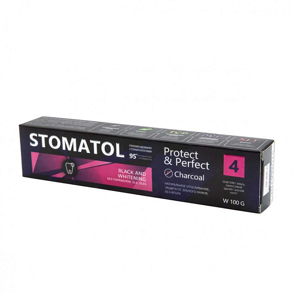 STOMATOL Зубная паста 4 Charcoal 100гр