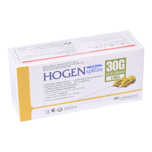 Иглы карпульные 30Gx25mm (0,3 х 25) уп. №100 Ноgen Spitze C-K Dental Ind. Co., LTD