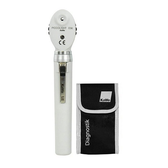 Офтальмоскоп карманный PICCOLIGHT E 56 (с ЛЭД лампой 2,5В) stone (серый), сумочка в комплекте, KaWe