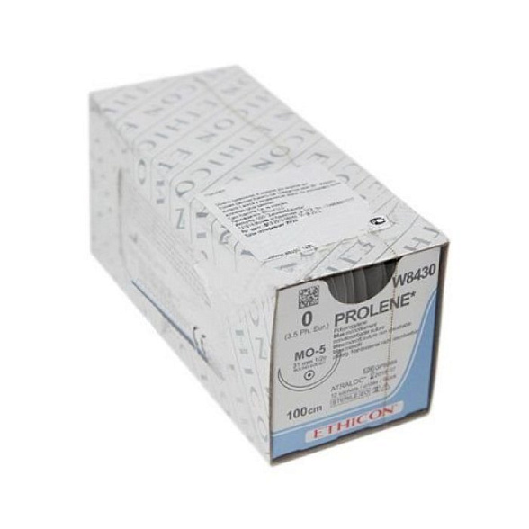 Шовный материал ПРОЛЕН 0, 100 см, синий Кол. масс. 31 мм, 1/2 Ethicon