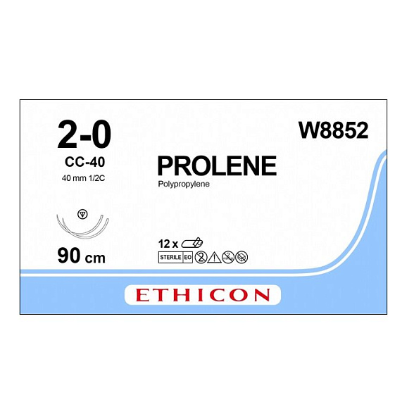 Шовный материал ПРОЛЕН 2/0, 90 см, синий СС 40 мм х 2, 1/2 Ethicon