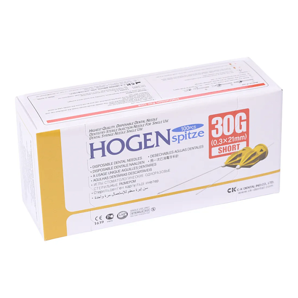 Иглы карпульные 30Gx21mm (0,3 х 21) уп. №100 Ноgen Spitze C-K Dental Ind. Co., LTD